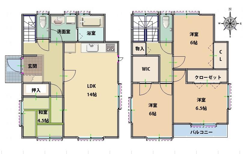 Floor plan. (No. 1 point), Price 44,800,000 yen, 4LDK, Land area 110.75 sq m , Building area 97.71 sq m