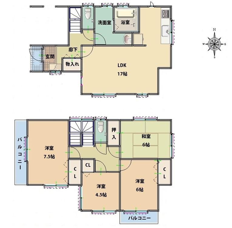 Floor plan. (No. 2 locations), Price 46,500,000 yen, 4LDK, Land area 106.55 sq m , Building area 111.79 sq m