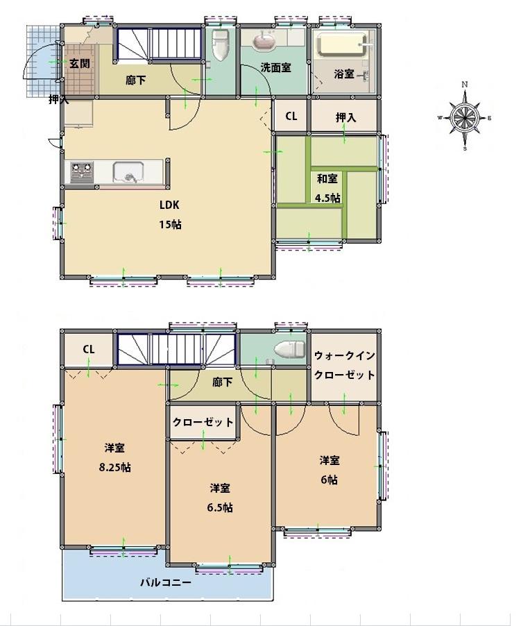 Floor plan. (No. 4 locations), Price 45,800,000 yen, 4LDK, Land area 108.75 sq m , Building area 98.12 sq m