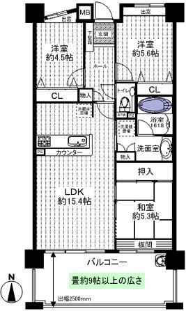 Floor plan. 3LDK, Price 25,700,000 yen, Occupied area 70.15 sq m , Balcony area 15.18 sq m living ・ Balcony facing the Japanese-style room has a 9 Pledge or more meters of tatami, Sense of openness from the living room there is something special.