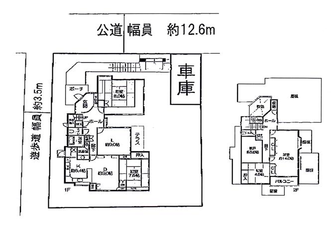 Floor plan. 73,500,000 yen, 4LDK + S (storeroom), Land area 353.09 sq m , Building area 107.49 sq m