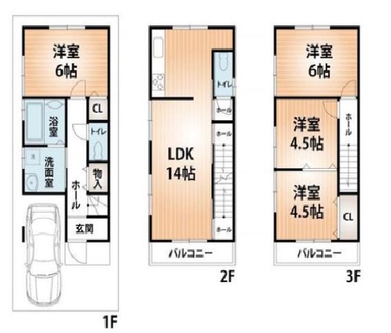 Floor plan. 31,800,000 yen, 4LDK, Land area 49.18 sq m , Building area 89.68 sq m 4LDK