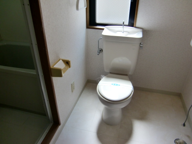 Toilet. Open preeminent in there big lighting window!