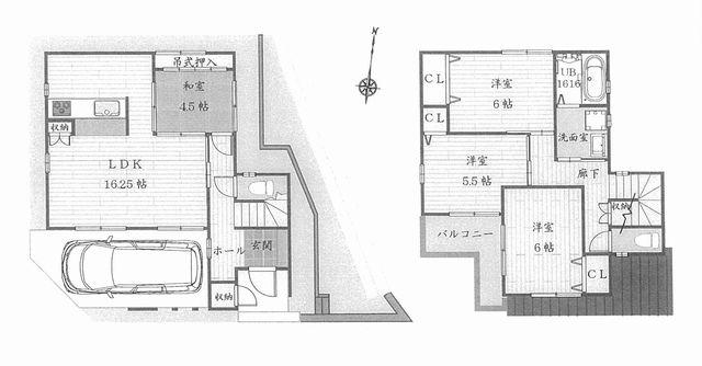 Floor plan. 42,800,000 yen, 4LDK, Land area 100.27 sq m , Building area 104.89 sq m Floor