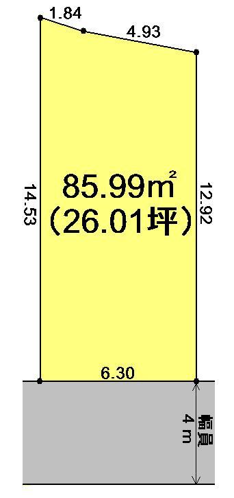 Compartment figure. Land price 21,320,000 yen, Land area 85.99 sq m