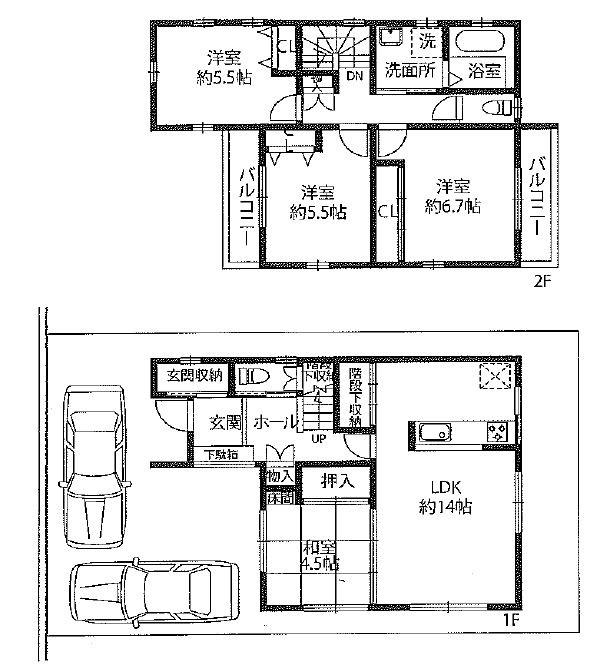 Floor plan. 41,800,000 yen, 4LDK, Land area 115.16 sq m , Building area 92.34 sq m