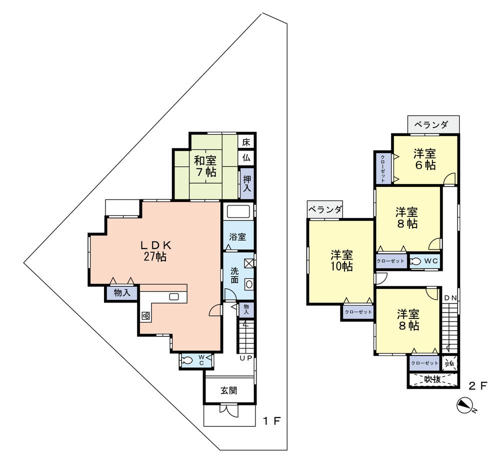 Floor plan. 55,800,000 yen, 5LDK, Land area 252.75 sq m , Building area 158.36 sq m