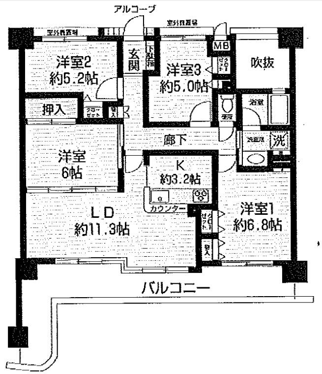 Floor plan. 4LDK, Price 28.8 million yen, Occupied area 81.15 sq m , Balcony area 16.85 sq m