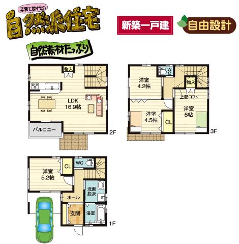 33,300,000 yen, 4LDK, Land area 60.01 sq m , Building area 100.88 sq m bright south-facing