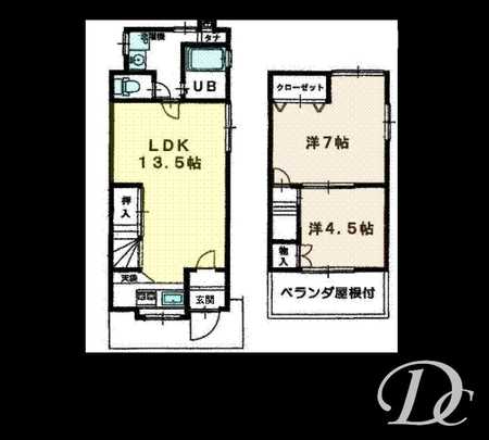 Floor plan. 14.8 million yen, 2LDK, Land area 52.38 sq m , Building area 49.61 sq m