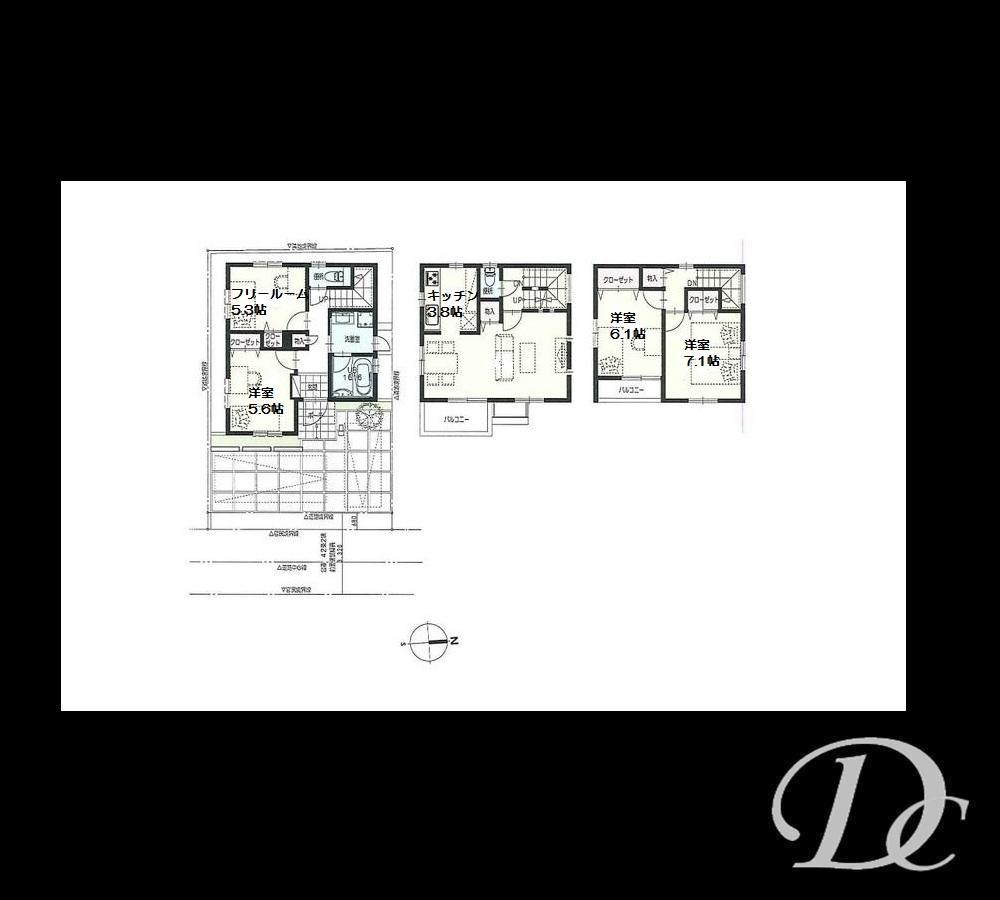 Floor plan. 39,800,000 yen, 3LDK, Land area 84.56 sq m , Building area 98.12 sq m