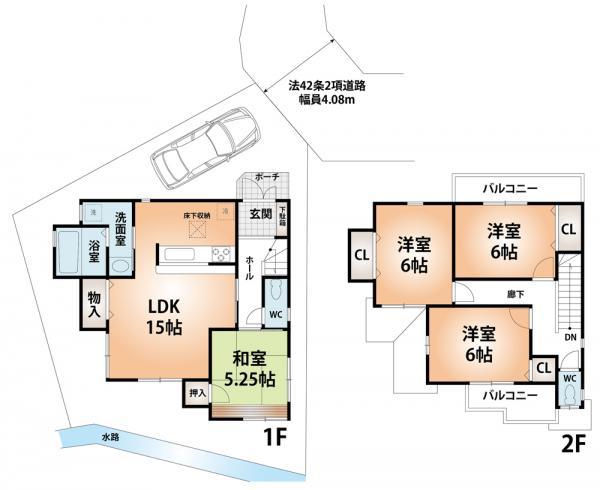 Floor plan. 34,800,000 yen, 4LDK, Land area 94.11 sq m , Building area 92.74 sq m
