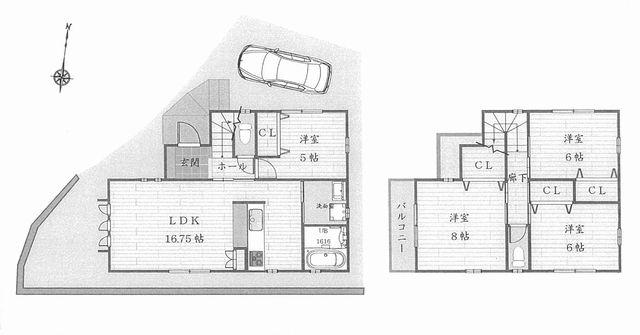 Floor plan. 43,800,000 yen, 4LDK, Land area 105 sq m , Building area 95.98 sq m Floor