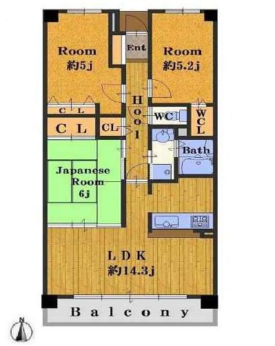 Floor plan. 3LDK, Price 20.8 million yen, Occupied area 67.85 sq m , Balcony area 10.14 sq m