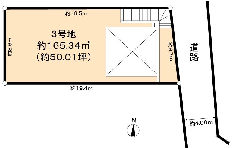 Compartment figure. Land price 43,500,000 yen, Land area 165.34 sq m