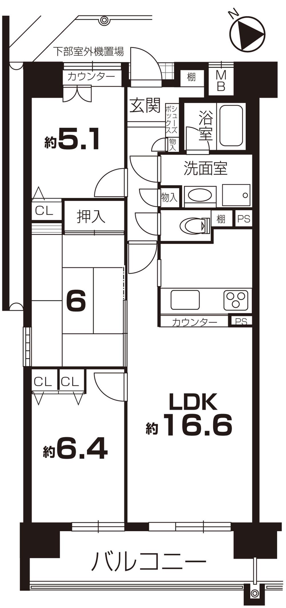 Floor plan. 3LDK, Price 19.9 million yen, Footprint 74.7 sq m , Balcony area 10 sq m