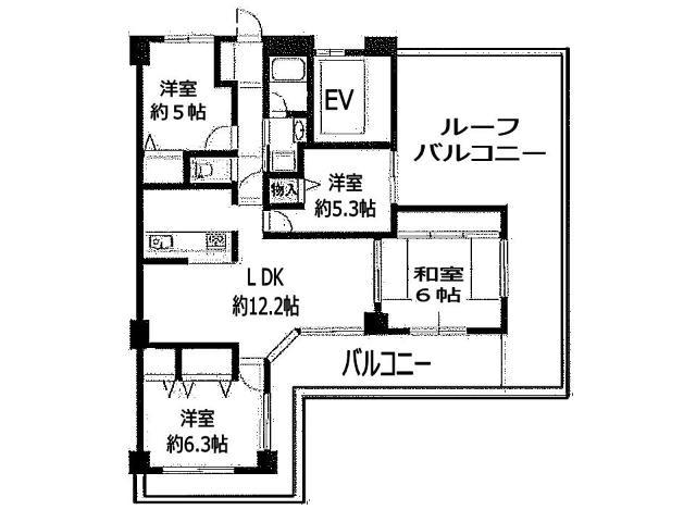 Floor plan. 4LDK, Price 24,800,000 yen, Occupied area 80.84 sq m 4LDK Sunny in the three-sided balcony