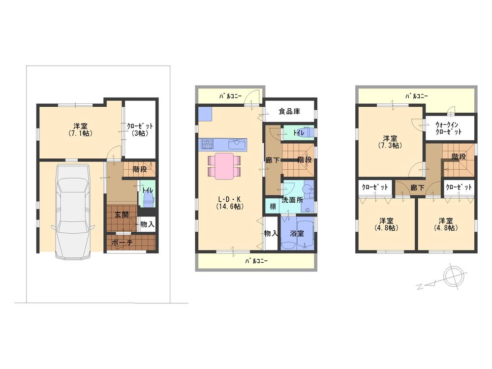 Floor plan. 39,800,000 yen, 4LDK, Land area 80.6 sq m , Building area 128.16 sq m