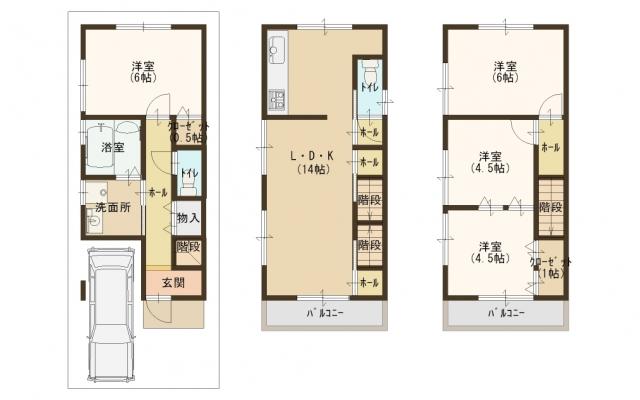 Floor plan. 31,800,000 yen, 4LDK, Land area 49.18 sq m , Building area 89.68 sq m