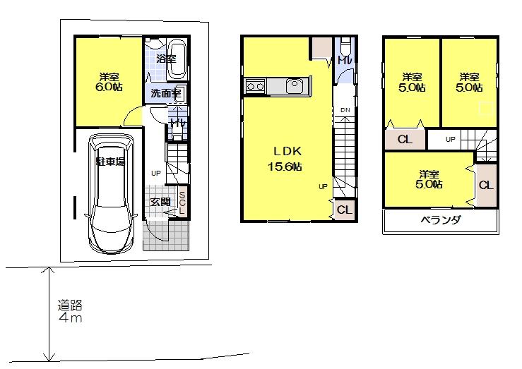 Building plan example (floor plan). Building plan example Building price 15.3 million yen, Building area 97.28 sq m
