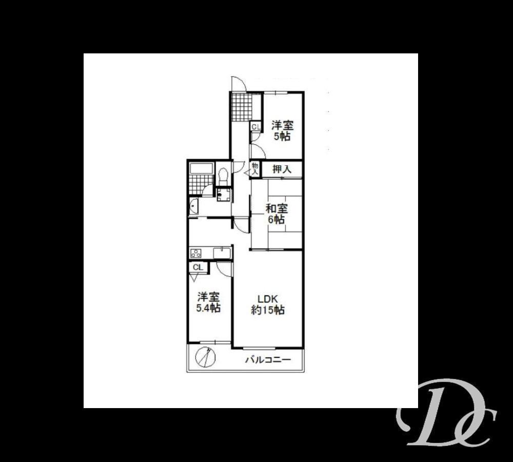 Floor plan. 3LDK, Price 18.3 million yen, Footprint 68.9 sq m , Balcony area 7.24 sq m