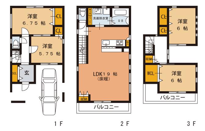 Building plan example (floor plan). Building plan example Building price 16.8 million yen, Building area About 105.70 sq m
