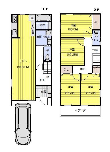 Floor plan. (A No. land), Price 38,400,000 yen, 4LDK, Land area 89.1 sq m , Building area 90.31 sq m