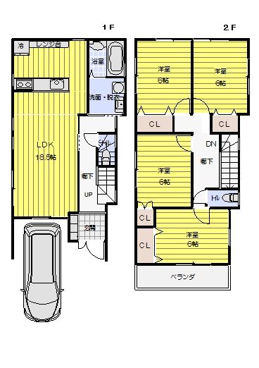 Floor plan. (B No. land), Price 41,500,000 yen, 4LDK, Land area 91.88 sq m , Building area 101.29 sq m