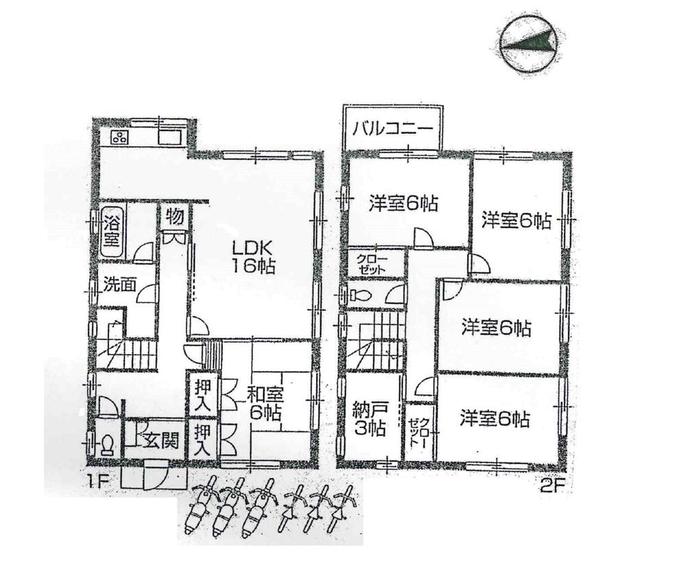 Floor plan. 14.8 million yen, 5LDK + S (storeroom), Land area 114.79 sq m , Building area 122.45 sq m spacious 5SLDK