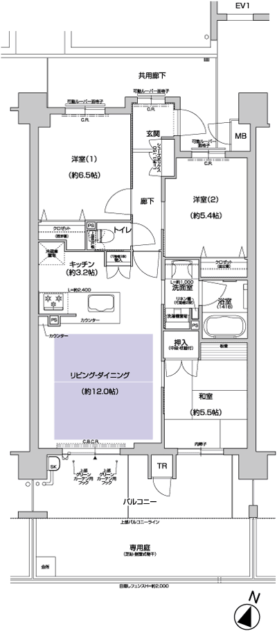 Floor: 3LDK + private garden, the area occupied: 70.04 sq m, Price: 38,370,000 yen
