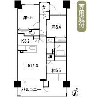 Floor: 3LDK + private garden, the area occupied: 70.04 sq m, Price: 38,370,000 yen