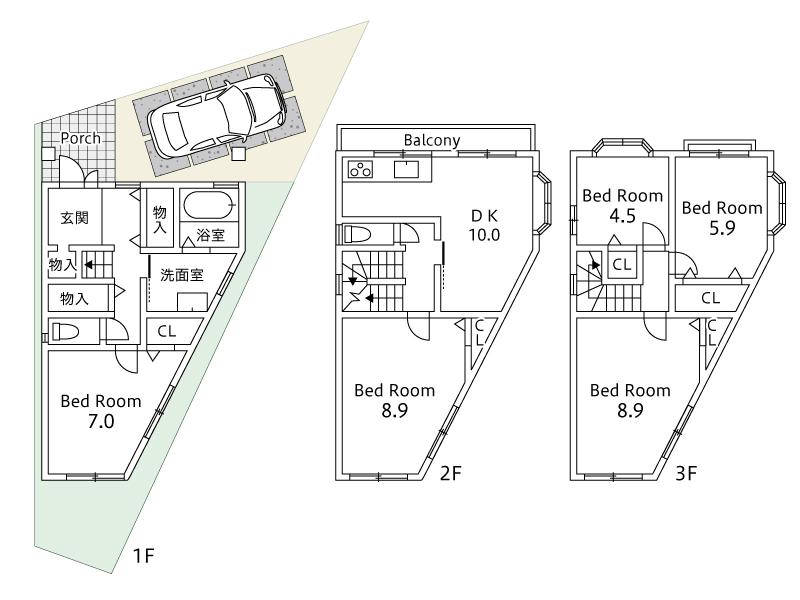 Floor plan. 30 million yen, 5DK, Land area 77.91 sq m , Building area 113.65 sq m total floor area / 113.65 sq m