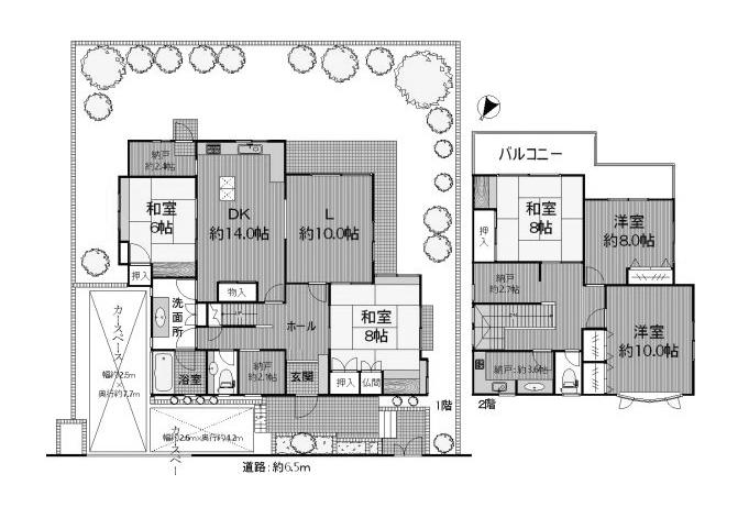 Floor plan. 87,800,000 yen, 5LDK + S (storeroom), Land area 295.93 sq m , Building area 182.04 sq m