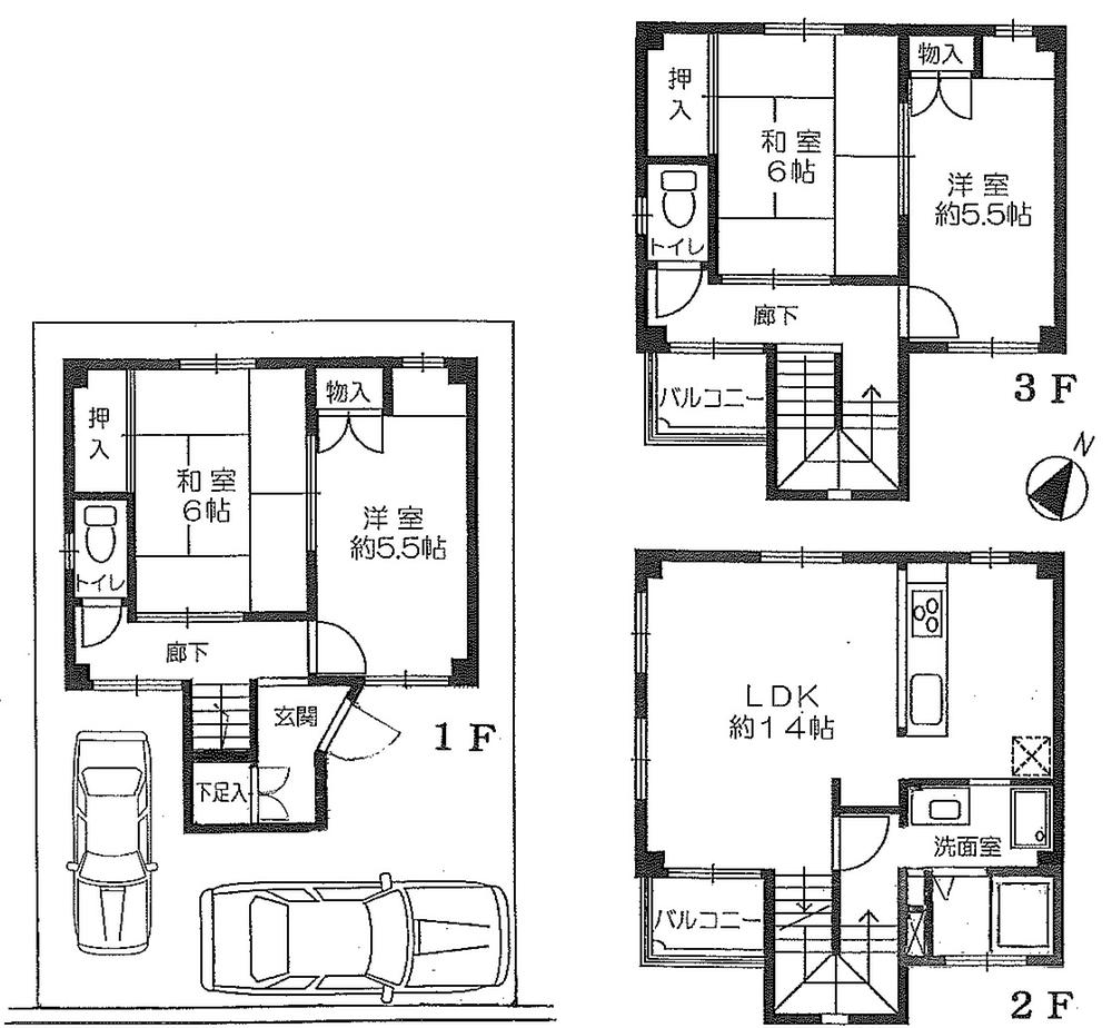 Floor plan. 29,900,000 yen, 4LDK, Land area 70.04 sq m , Spacious space of building area 96.56 sq m 4LDK