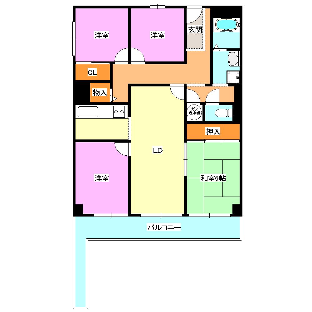 Floor plan. 4LDK, Price 19,800,000 yen, Occupied area 89.04 sq m , Balcony area 16.06 sq m