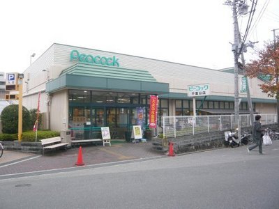 Supermarket. 884m until Peacock (super)
