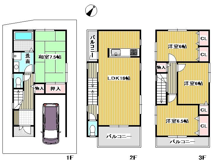 Floor plan. (No. 2 locations), Price 29,800,000 yen, 4LDK, Land area 71.06 sq m , Building area 119.01 sq m