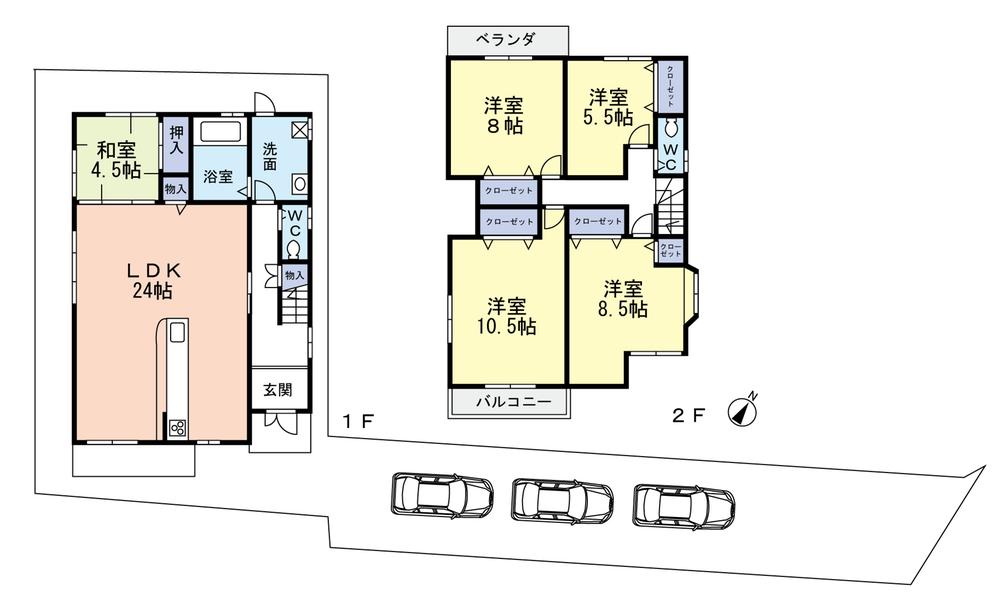 Floor plan. (No. 1 point), Price 35,800,000 yen, 5LDK, Land area 178.86 sq m , Building area 137.7 sq m