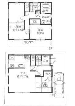 Floor plan. 33,500,000 yen, 3LDK, Land area 90.66 sq m , Building area 90.18 sq m