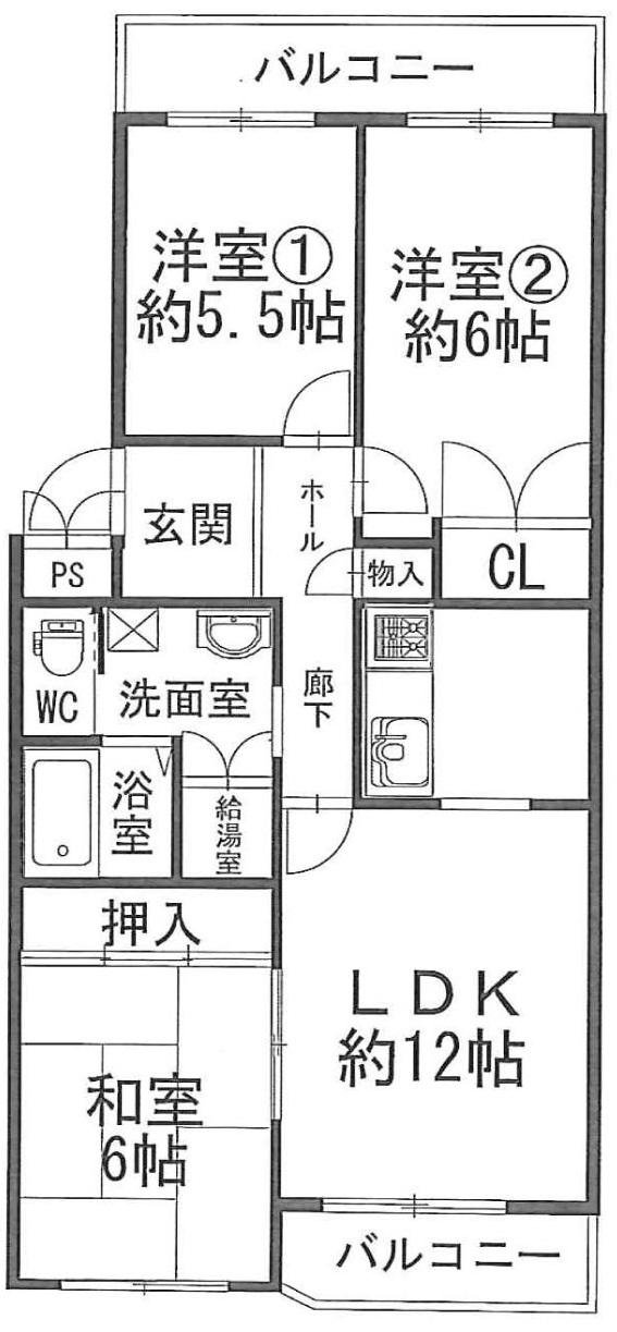 Floor plan. 3LDK, Price 13.5 million yen, Occupied area 70.06 sq m , Balcony area 10.3 sq m