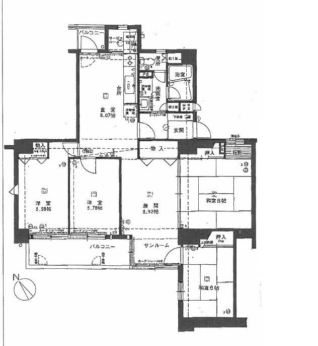 Floor plan. 4LDK, Price 24,800,000 yen, Occupied area 96.04 sq m , Balcony area 9.22 sq m