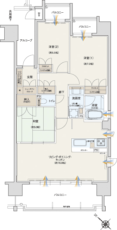 Floor: 3LDK, occupied area: 75.97 sq m, Price: 31,721,000 yen ・ 32,741,000 yen