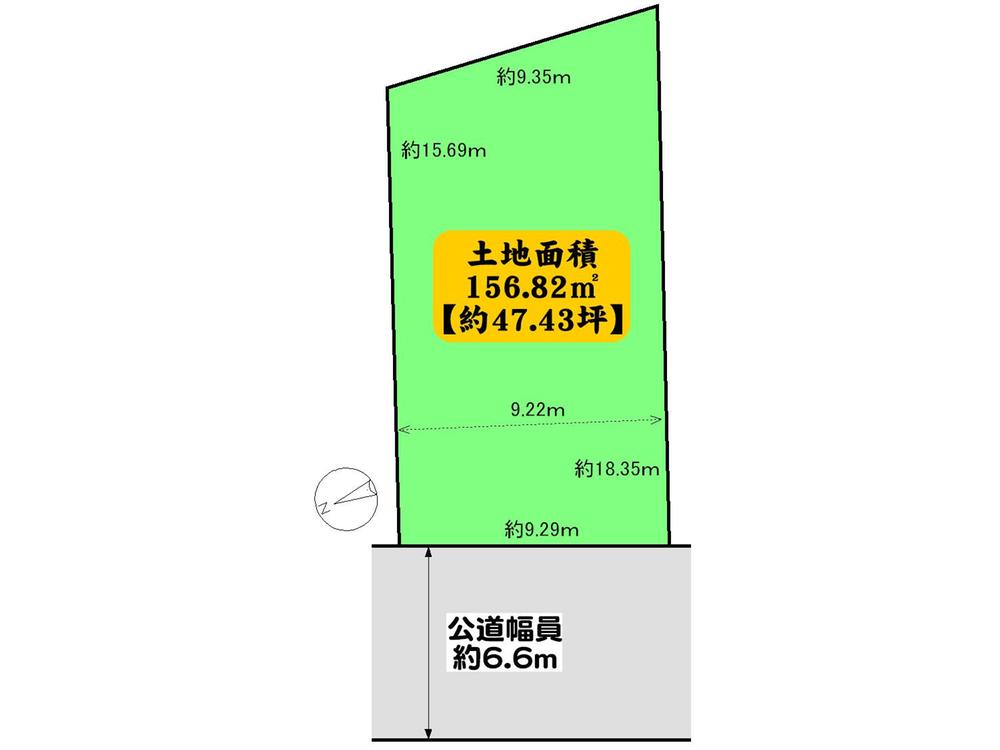 Compartment figure. Land price 33,800,000 yen, Land area 156.82 sq m