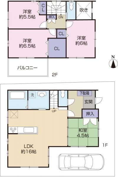 Other building plan example. 4LDK Building price 1,575 yen ・ Outside 構費 included 90.1m2
