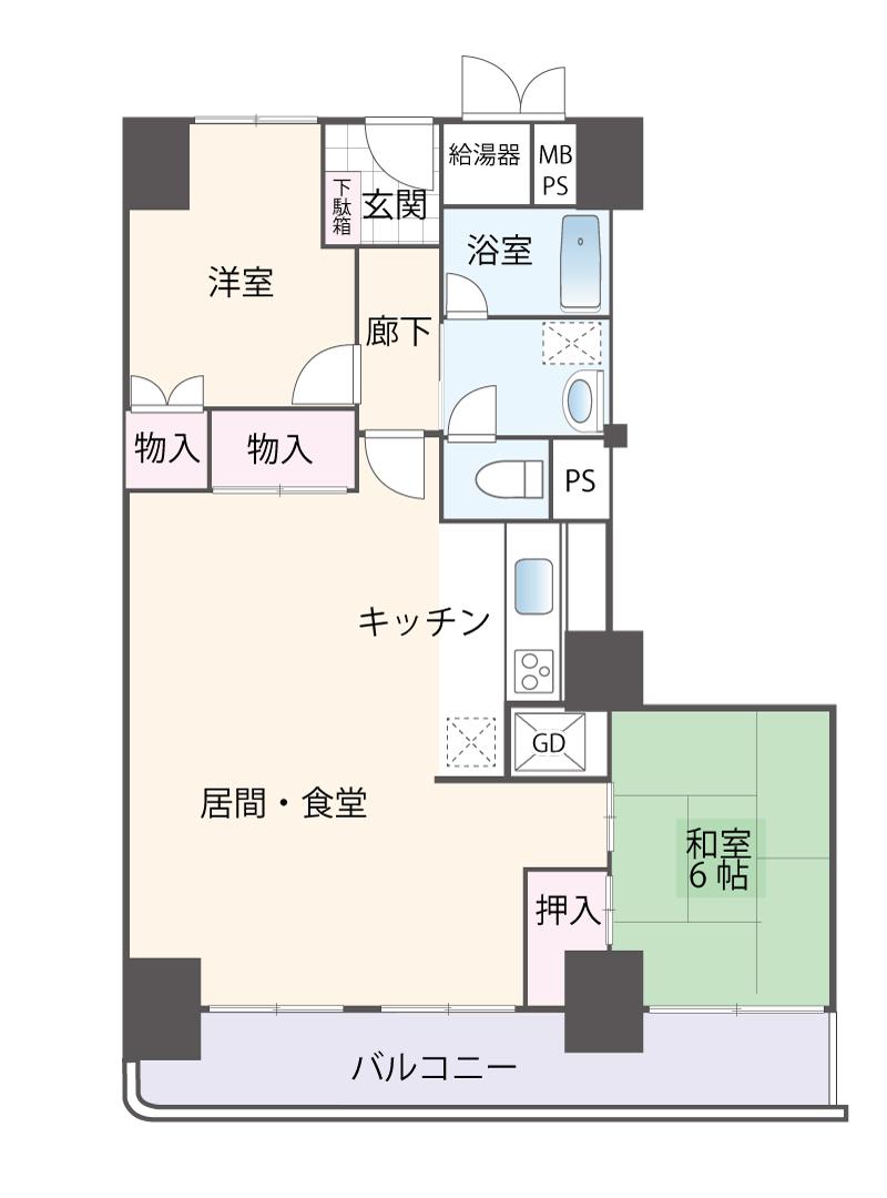 Floor plan. 2LDK, Price 14.8 million yen, Occupied area 67.65 sq m , Balcony area 9.84 sq m