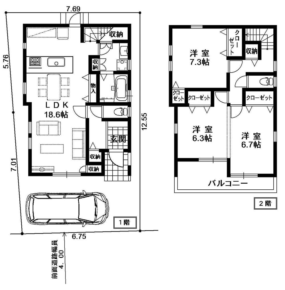 Floor plan. 36,880,000 yen, 3LDK, Land area 91.39 sq m , Building area 95.44 sq m