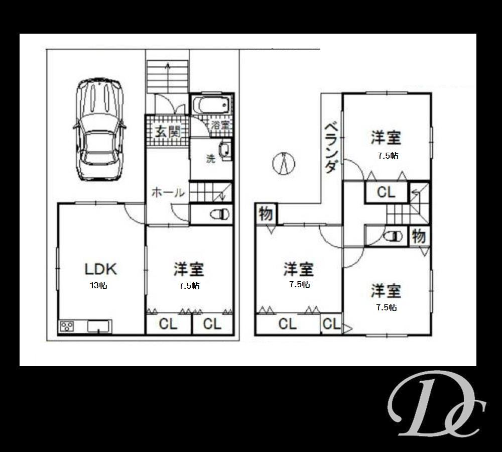 Floor plan. 28.8 million yen, 4LDK, Land area 100.06 sq m , Building area 106.11 sq m