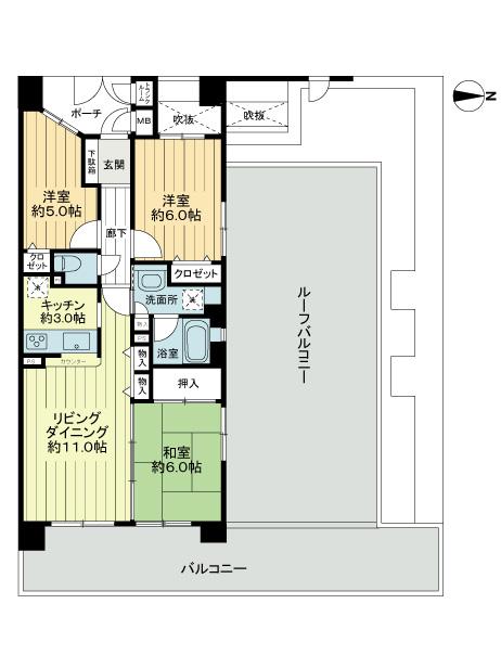 Floor plan. 3LDK, Price 25,900,000 yen, Footprint 68.2 sq m , Balcony area 24.65 sq m site (December 2013) Shooting