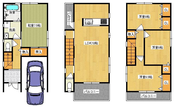Floor plan. 29,800,000 yen, 4LDK, Land area 71.06 sq m , Building area 104.49 sq m   ◆ Floor plan
