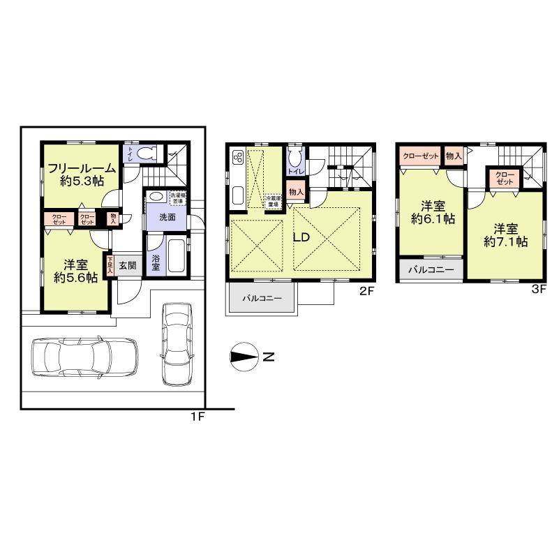 Floor plan. 39,800,000 yen, 4LDK, Land area 79.51 sq m , Building area 98.12 sq m